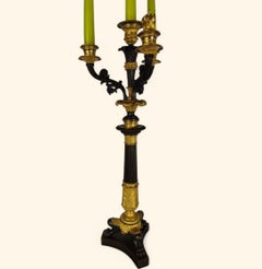 Large Pair of Gilt Bronze Candlabras - French Restoration Period (1815-1830)