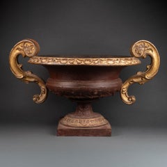 Large pair of gold leaf gilding and painted urns - End of XVIII/ XIX C.