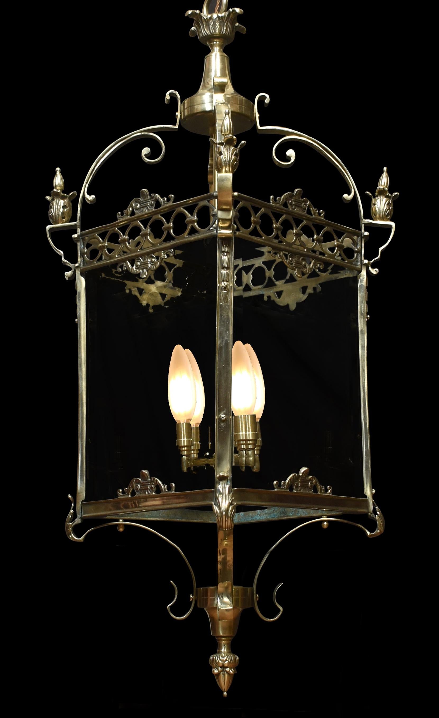 Large Pair of Hall Lanterns For Sale 2