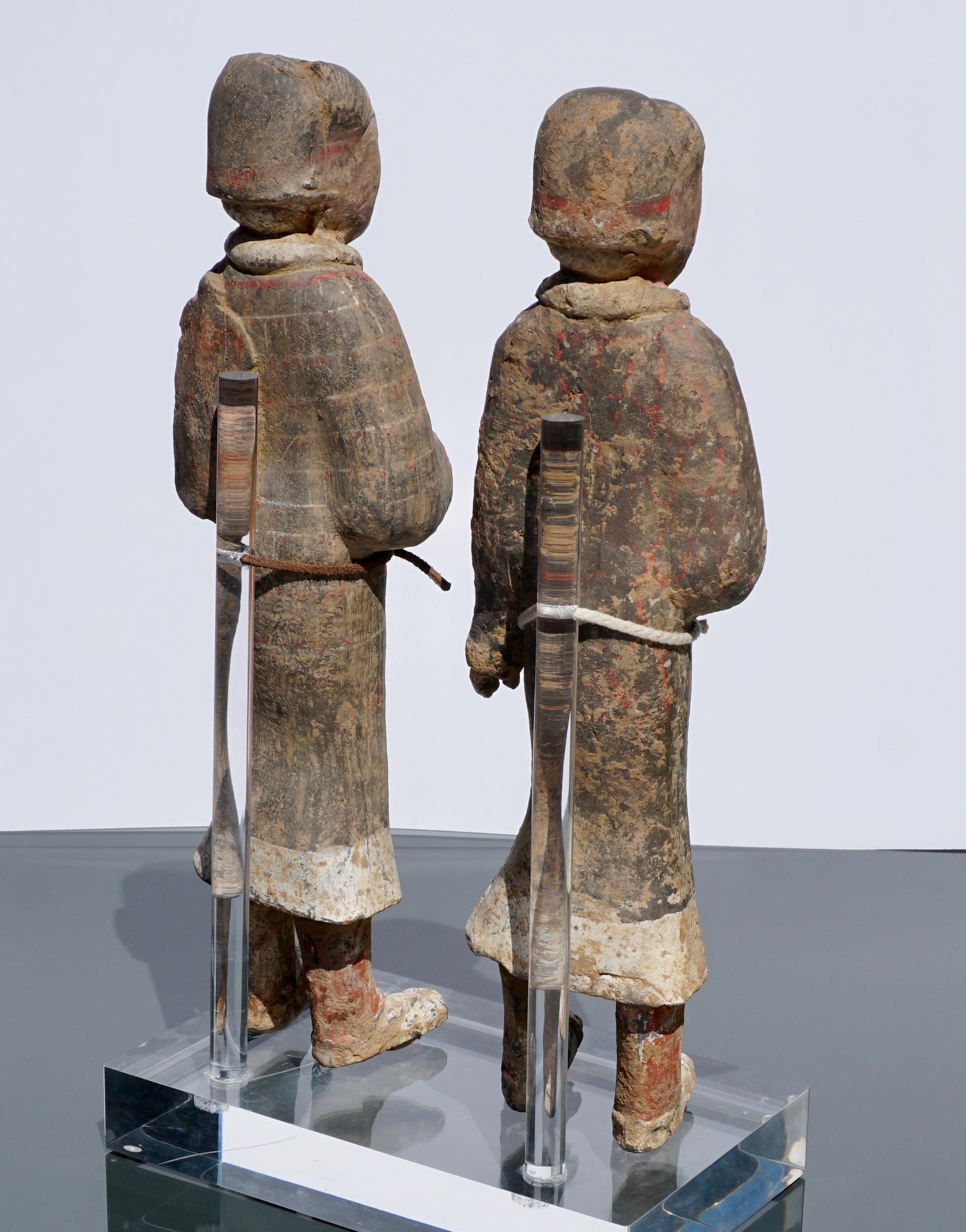 Large Pair of Han Dynasty Guardsmen Warriors '200BC-200AD' Attributed 4