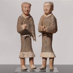 Large Pair of Han Dynasty Guardsmen Warriors '200BC-200AD' Attributed