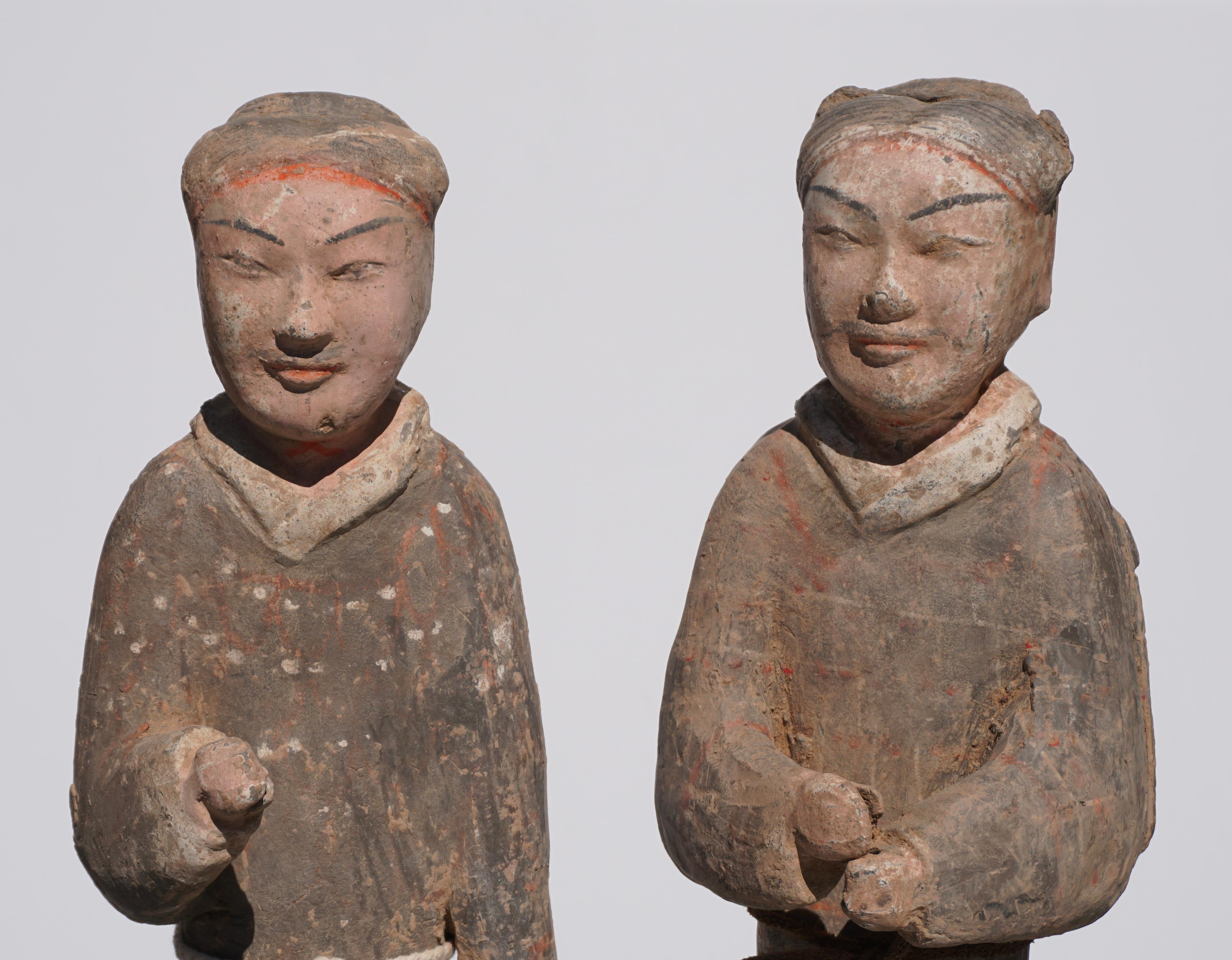 Chinese Large Pair of Han Dynasty Guardsmen Warriors '200BC-200AD' Attributed