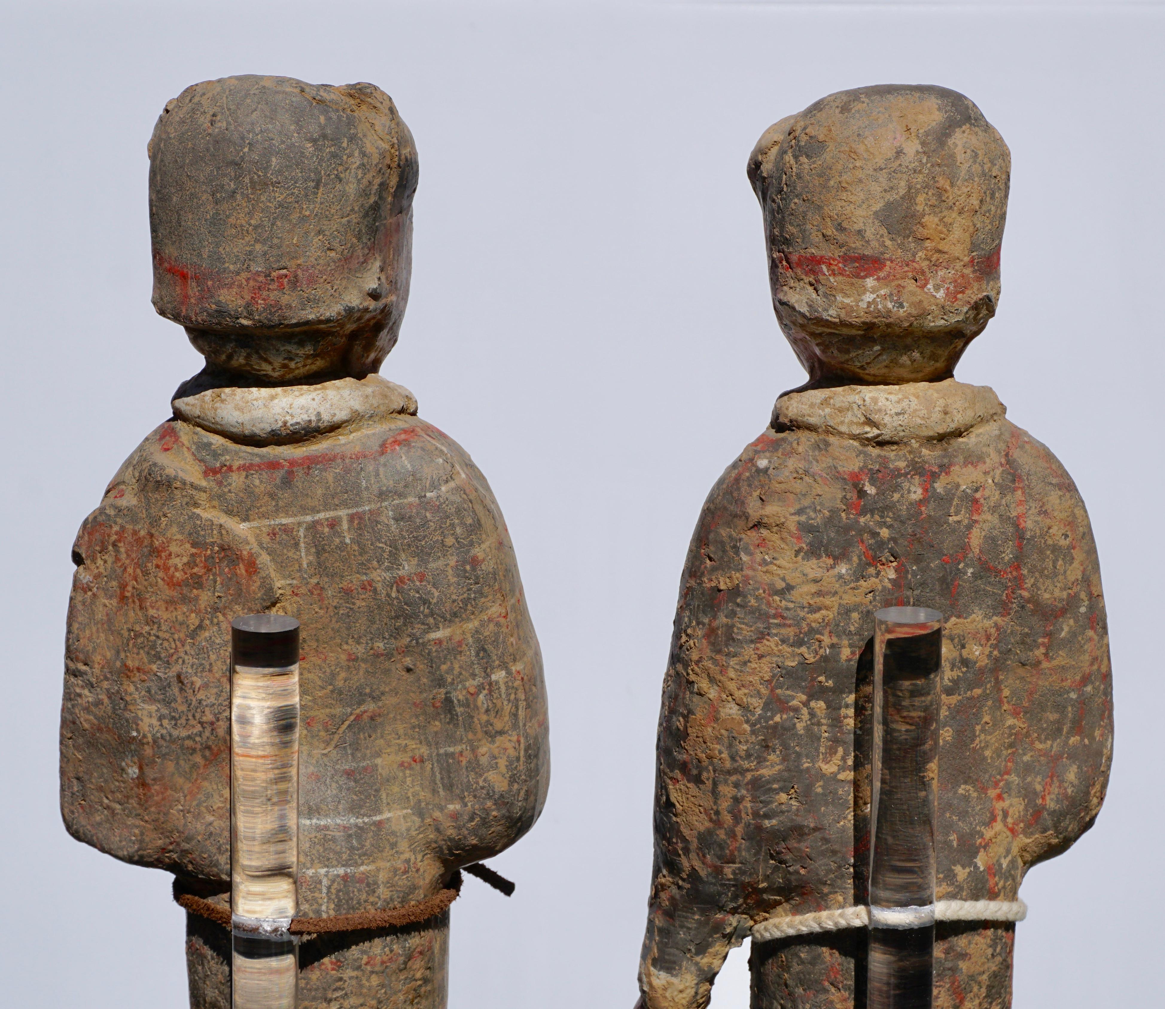 Large Pair of Han Dynasty Guardsmen Warriors '200BC-200AD' Attributed 1