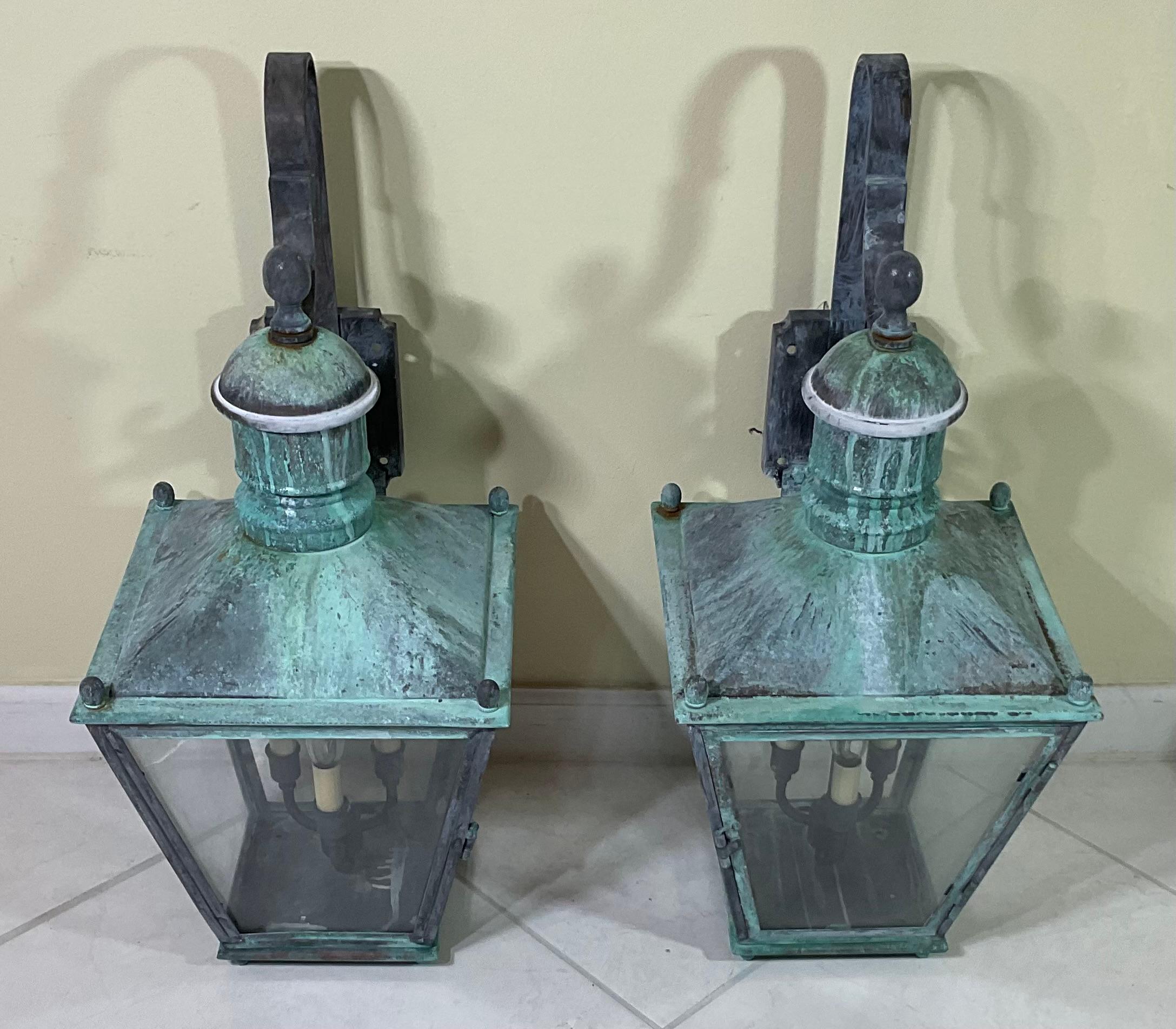 Elevate Your Outdoor Space with a Timeless Copper Lantern
adds both character and functionality to your home's exterior. Handcrafted with precision, each lantern boasts a rich patina creating a one-of-a-kind look. The warm, inviting glow emitted by