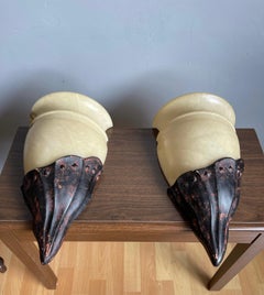 Large Pair of Handmade Classical Design Alabaster Wall Sconces / Wall Lights