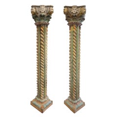 Large Pair of Indian Architectural Columns
