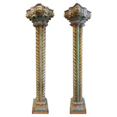 Large Pair of Indian Architectural Columns