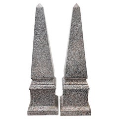 Large Pair of Italian Aptware/Mixed Earth Obelisks