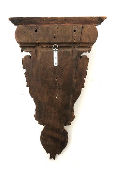 Large Pair of Italian Baroque Style Majolica Bacchus Corbels/Brackets