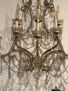 Large Pair of Italian Beaded Sconces