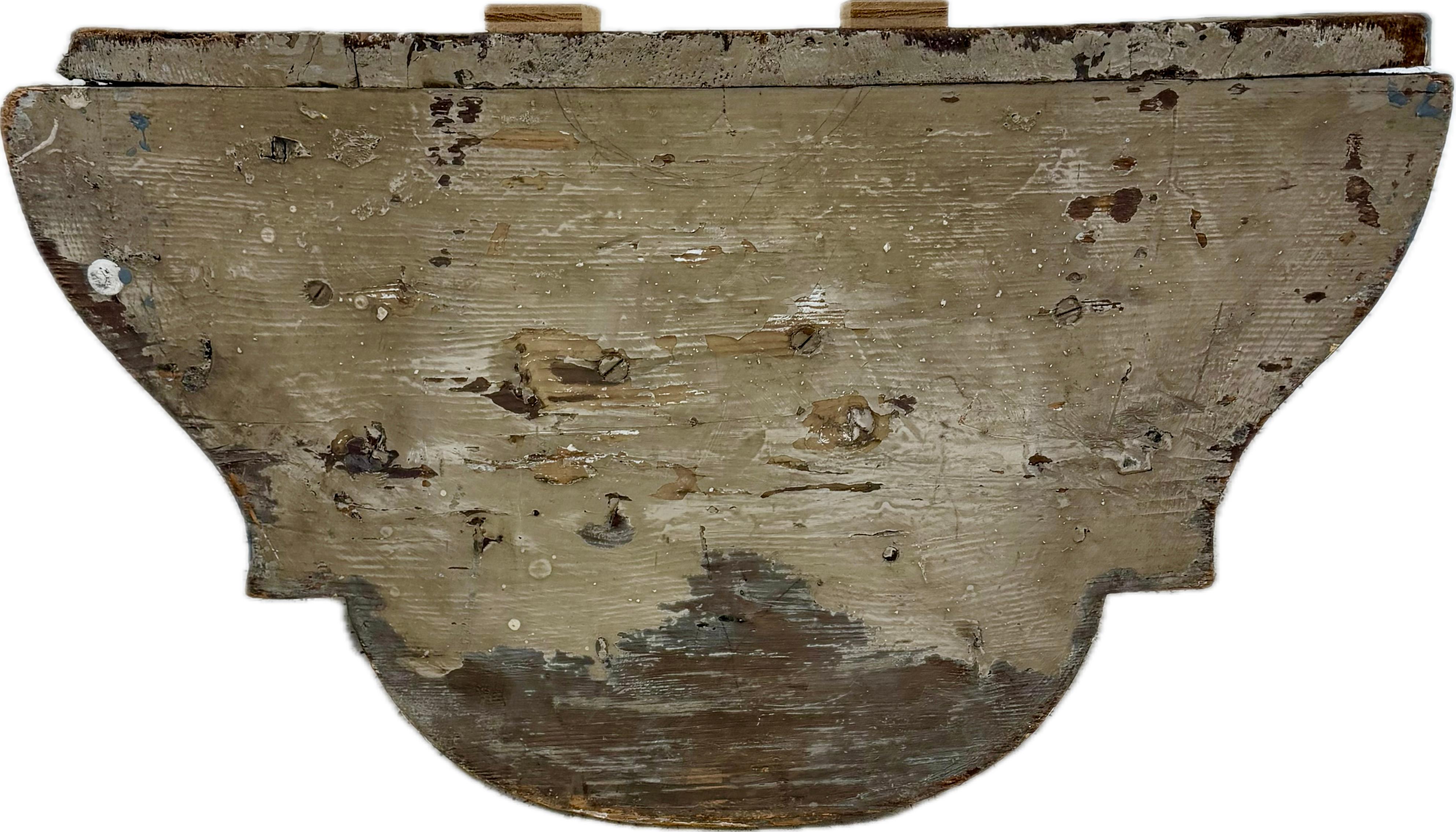 Bois doré Grande paire de consoles ou supports muraux italiens en bois sculpté et doré