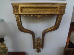Large Pair of Italian Louis XVI Style Giltwood Wall Brackets