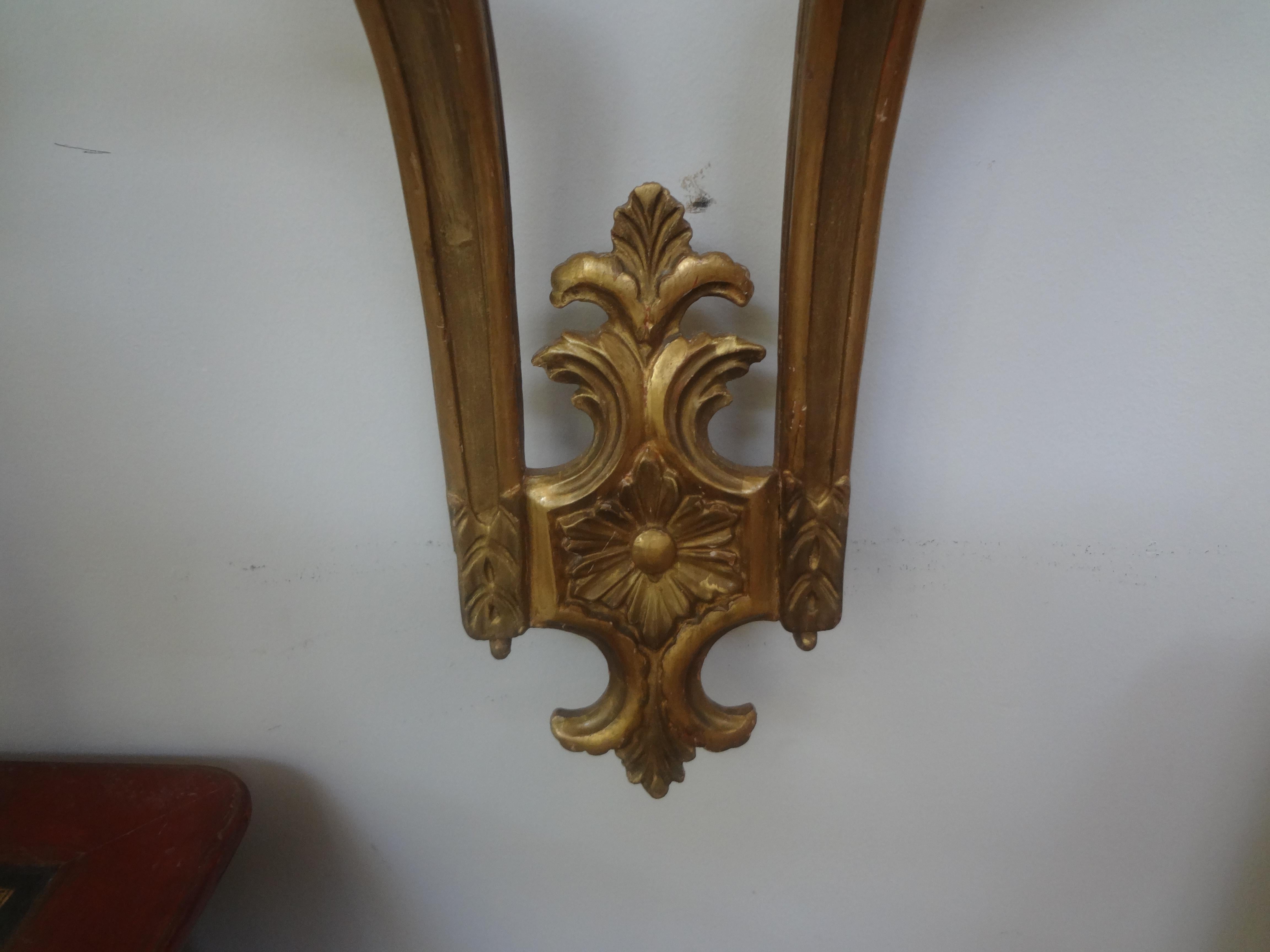 Late 19th Century Large Pair of Italian Louis XVI Style Giltwood Wall Brackets  For Sale