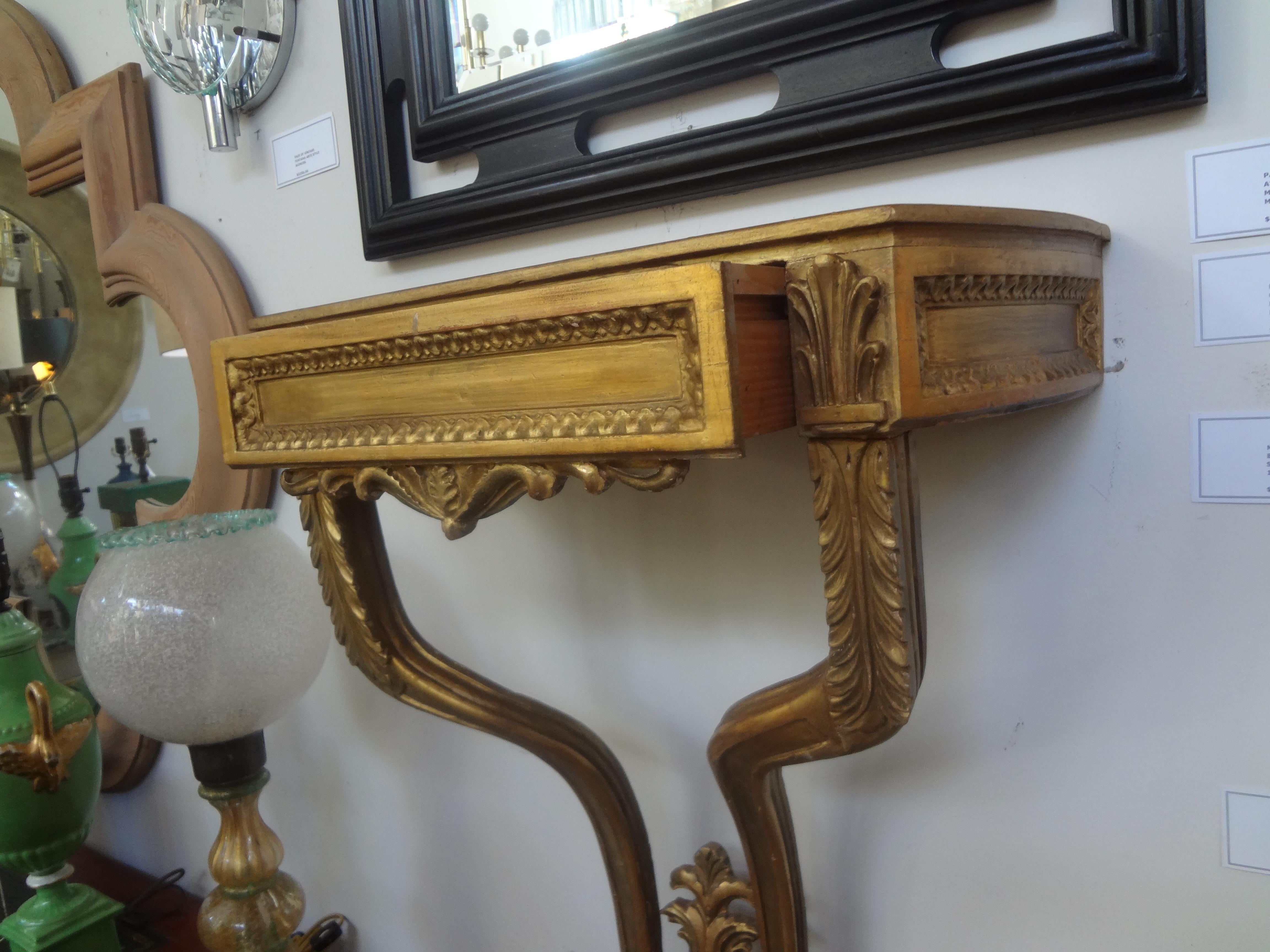 Large Pair of Italian Louis XVI Style Giltwood Wall Brackets  For Sale 1