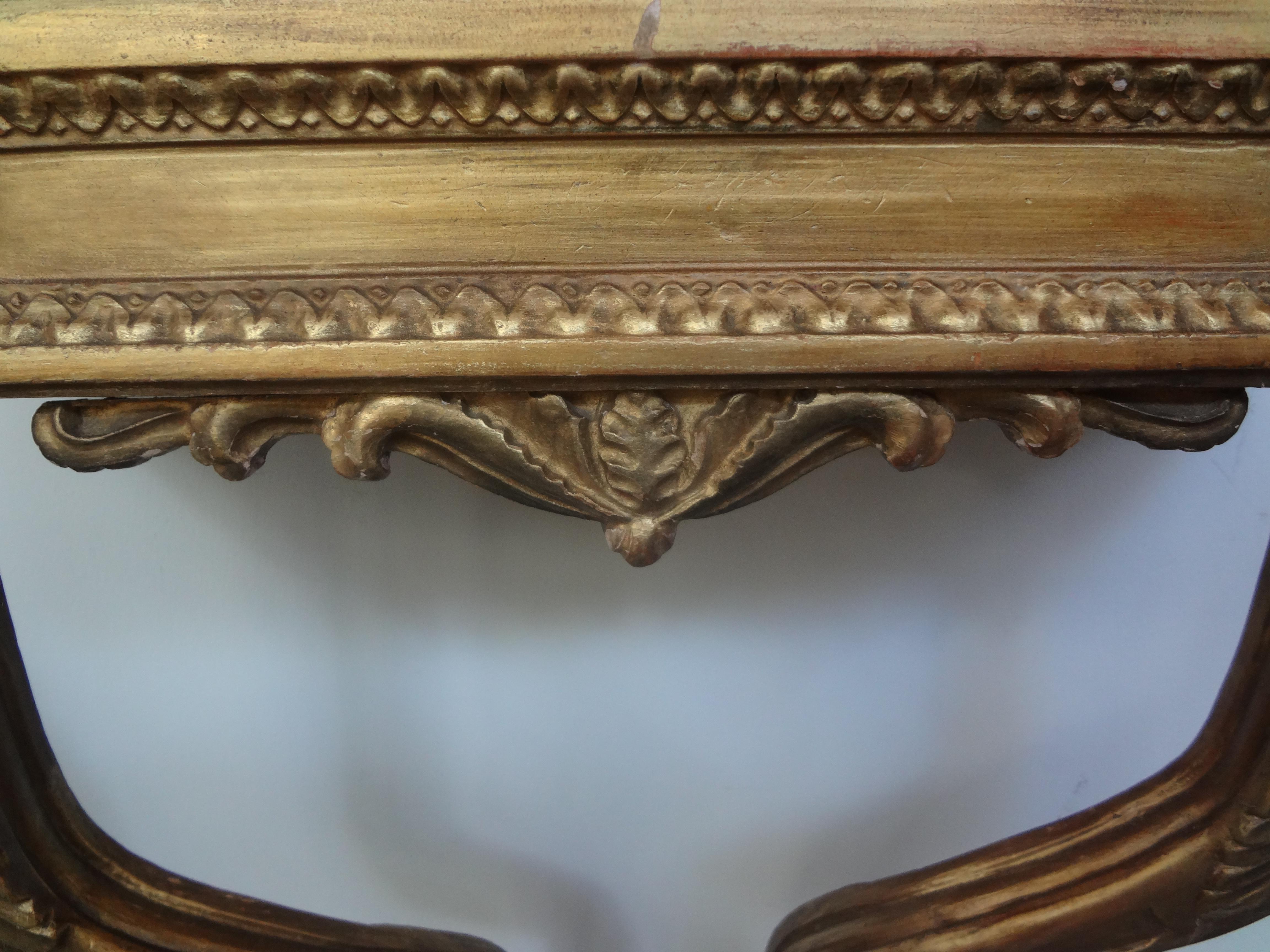 Large Pair of Italian Louis XVI Style Giltwood Wall Brackets  For Sale 4