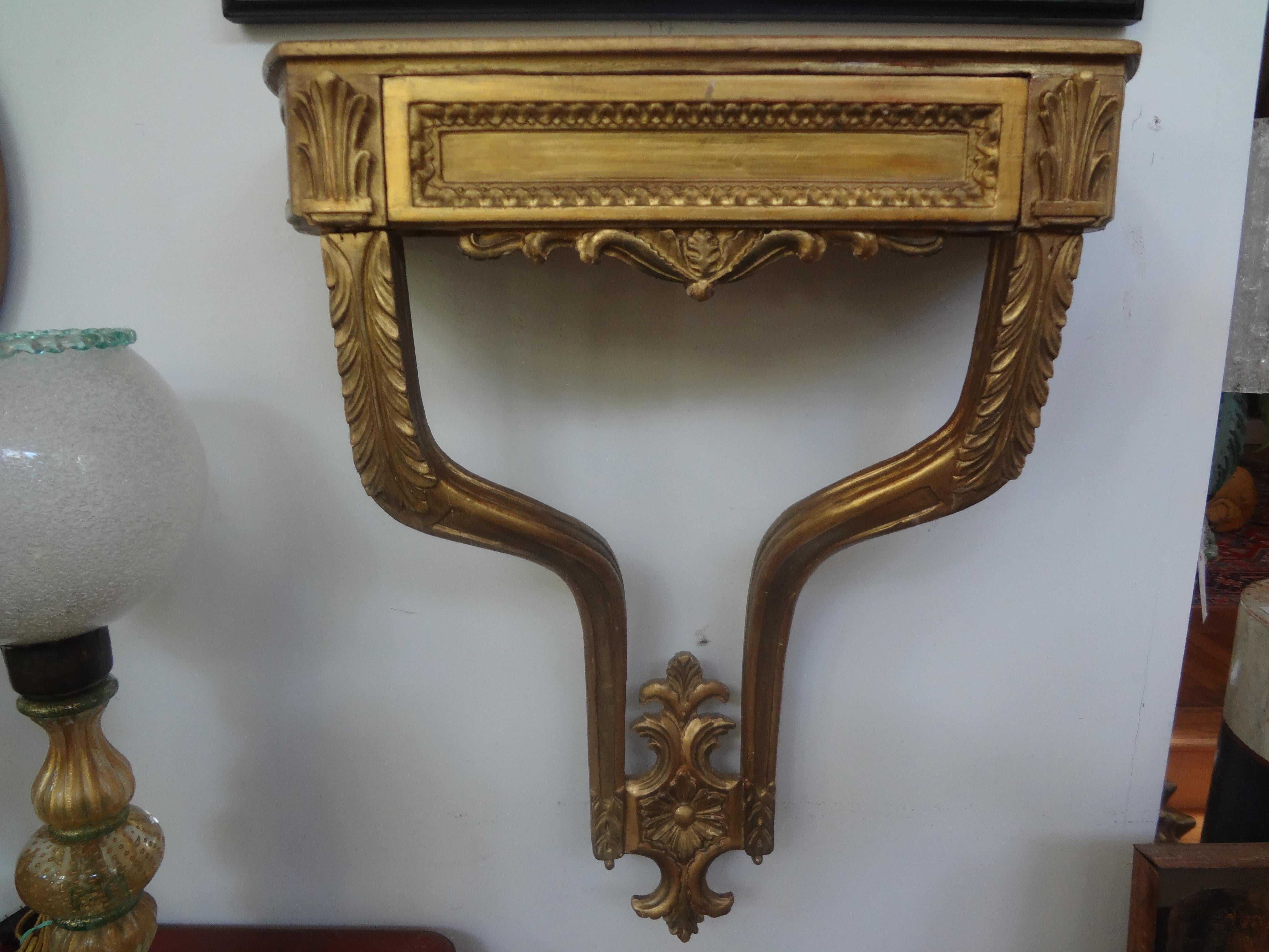 Large Pair of Italian Louis XVI Style Giltwood Wall Brackets  For Sale 5