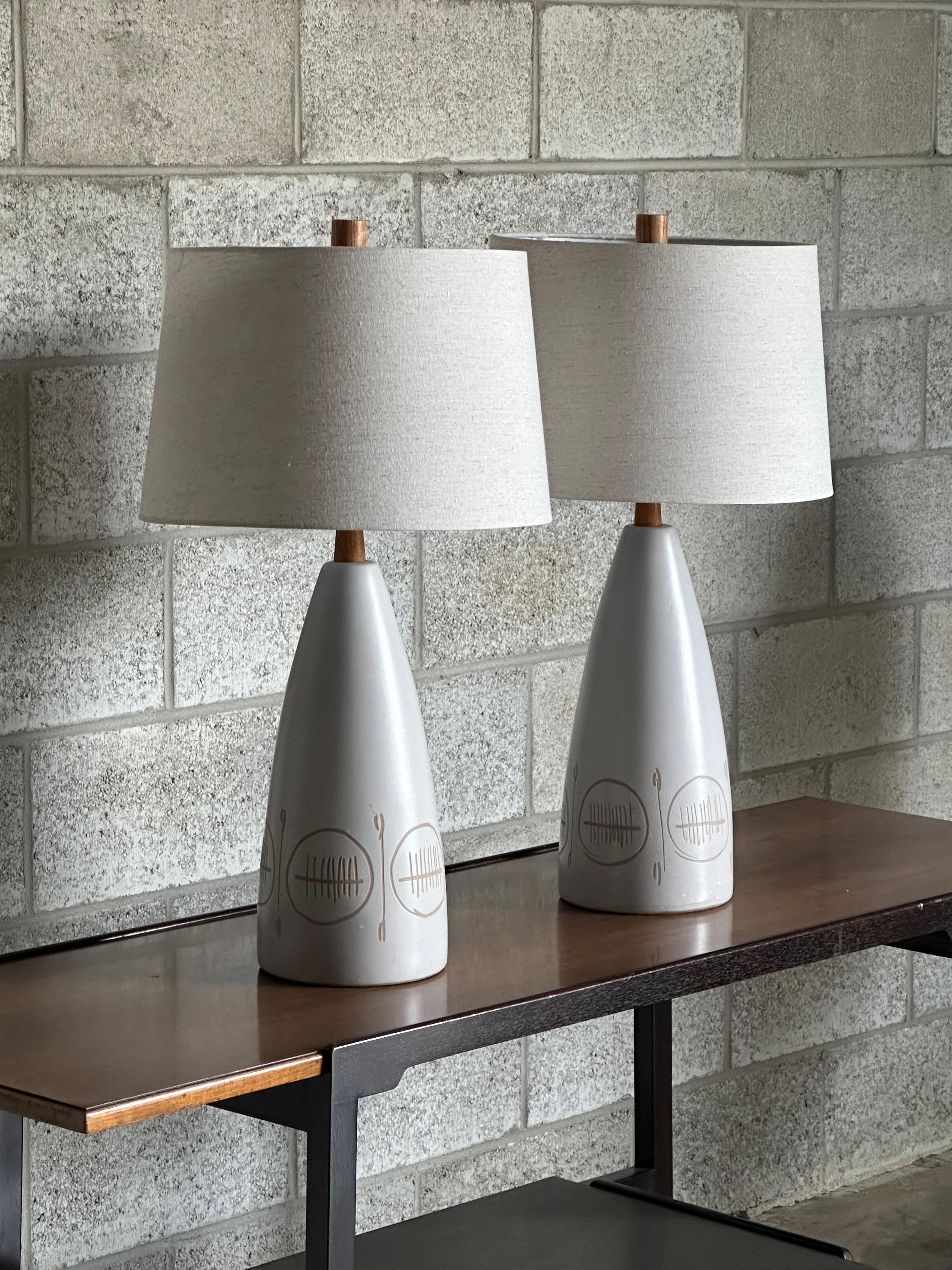 Mid-Century Modern Martz Lamps by Jane and Gordon Martz for Marshall Studios, Ceramic Table Lamps For Sale