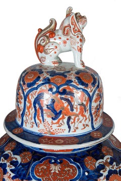 Large Pair of Japanese 19th Century Imar Lidded Vases