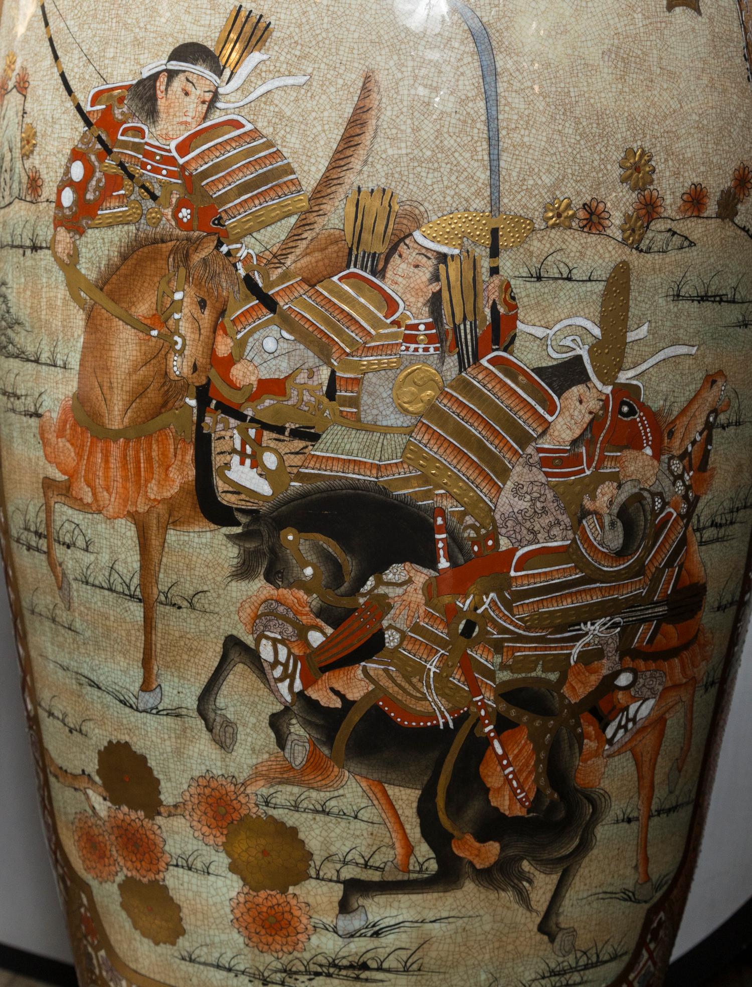 Large Pair of Japanese Floor or Palaces Vases For Sale 1