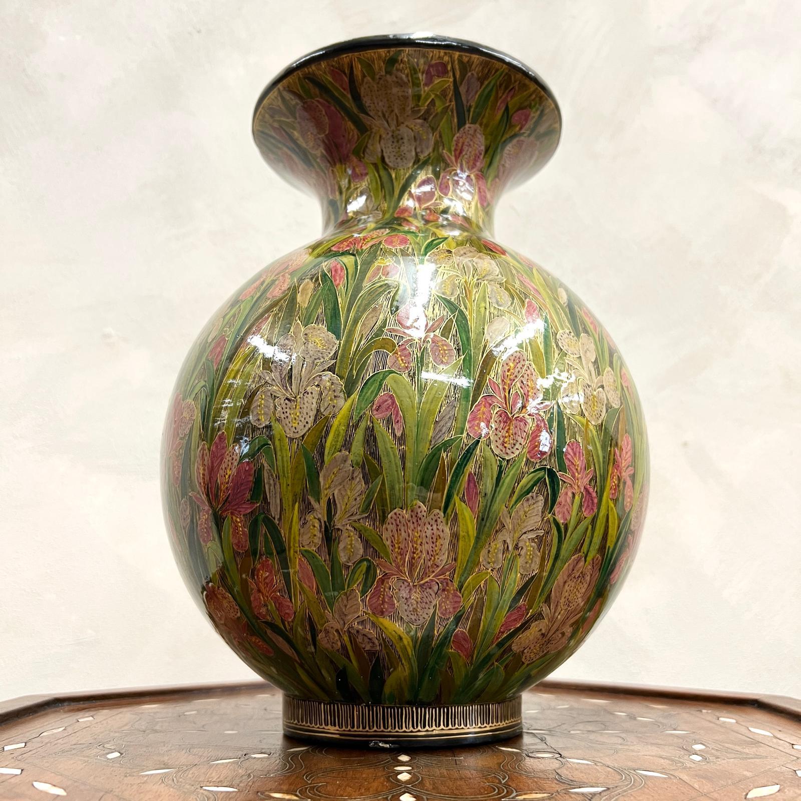Indian Large pair of Kashmir Papier Mâché Vases