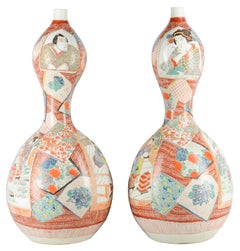 Large Pair of Late 19th Century Arita Imari Vases