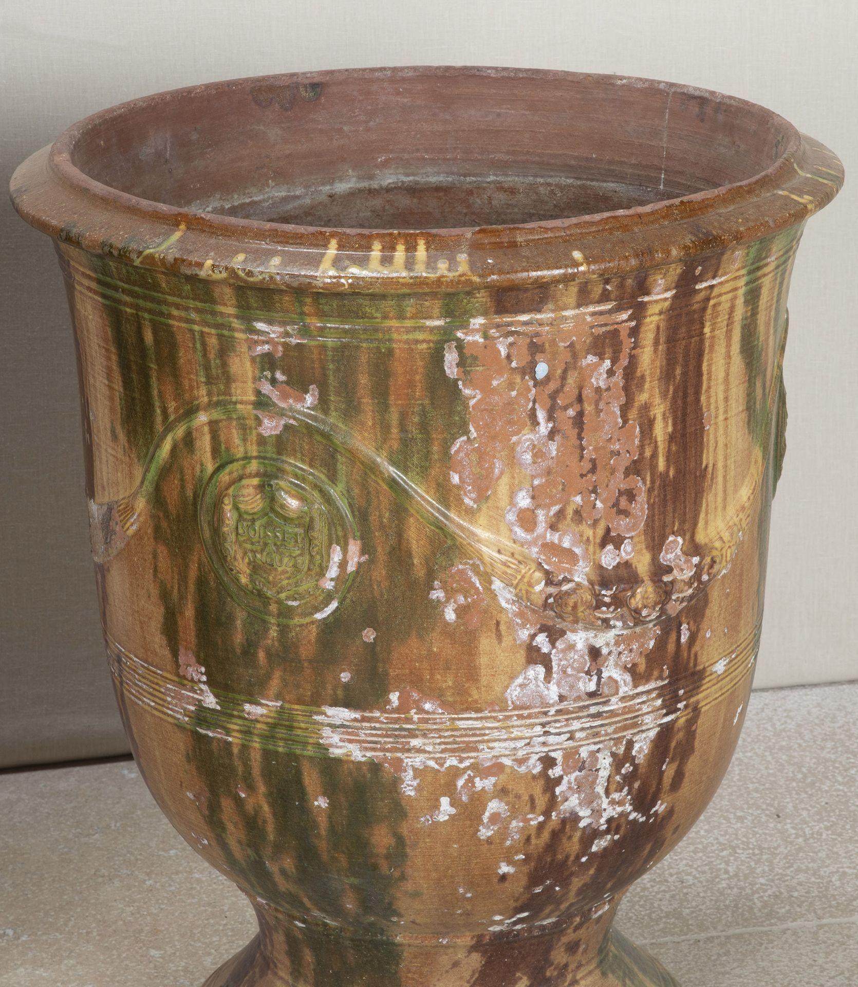 Glazed Large Pair of Late 19th Century Boisset Anduze Terracotta Planters For Sale