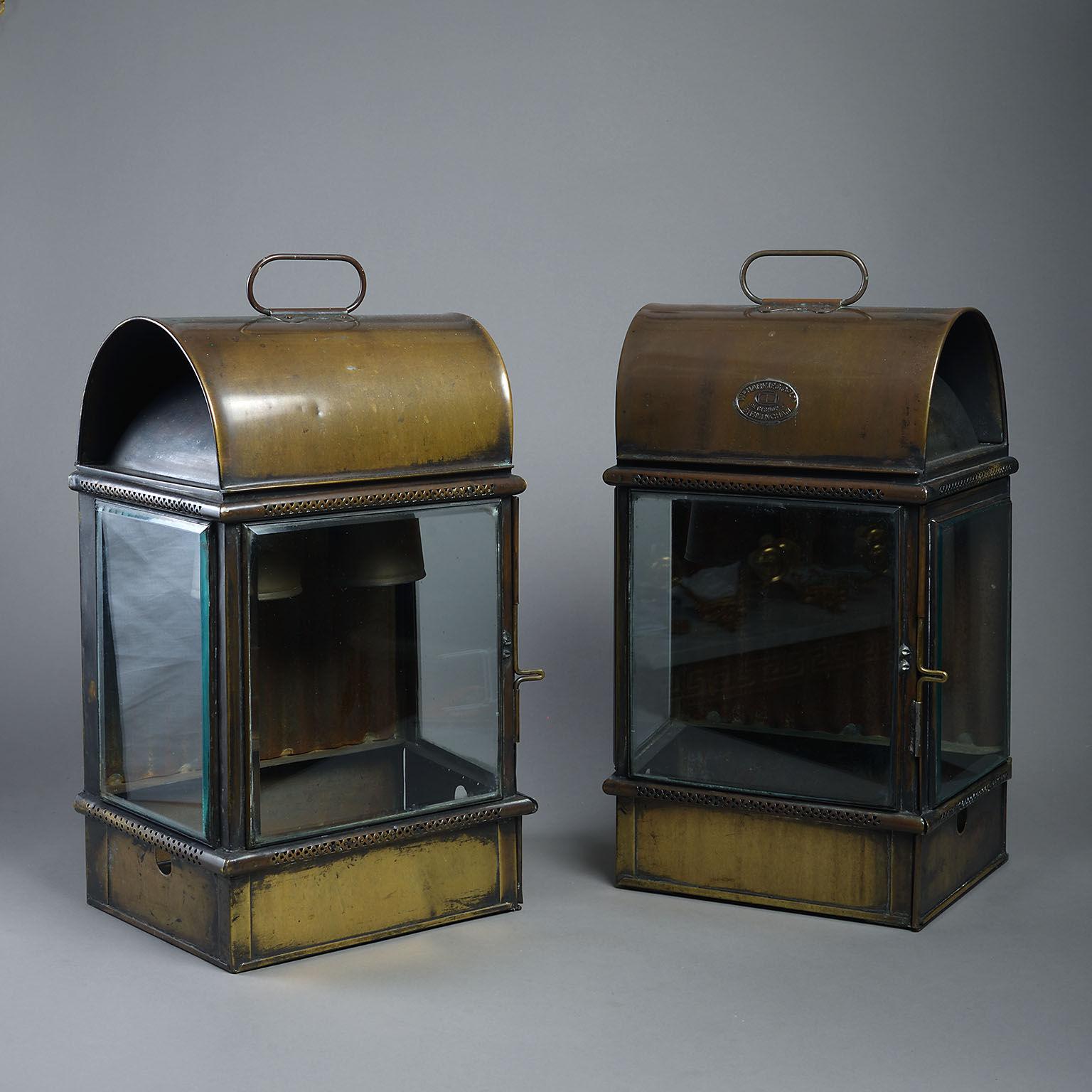 Victorian Large Pair of Late 19th Century English Wall Lanterns