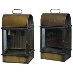 Antique Large Pair of Late 19th Century English Wall Lanterns