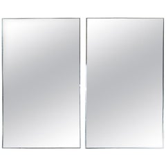 Large Pair of Late 20th Century Rectangular Antiqued Wall Mirrors