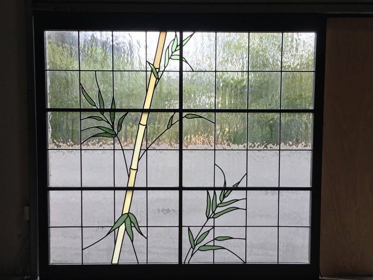 Large Pair of Leaded Glass Windows For Sale at 1stdibs