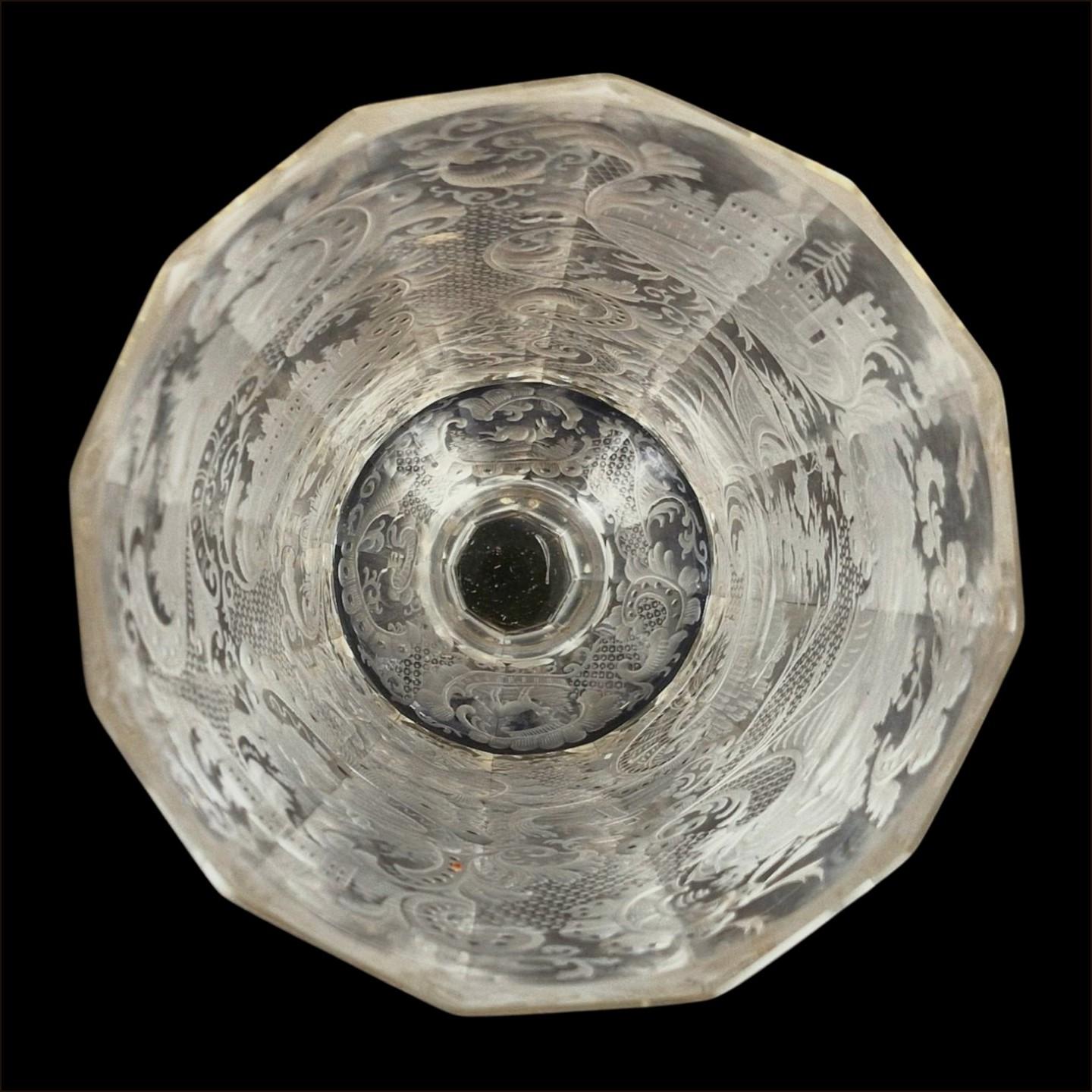 Large Pair of Lidded Vases in cut glass, Bohemia, circa 1790 For Sale 5