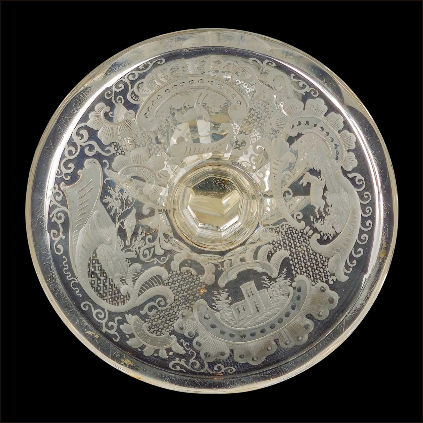 Cut Glass Large Pair of Lidded Vases in cut glass, Bohemia, circa 1790 For Sale