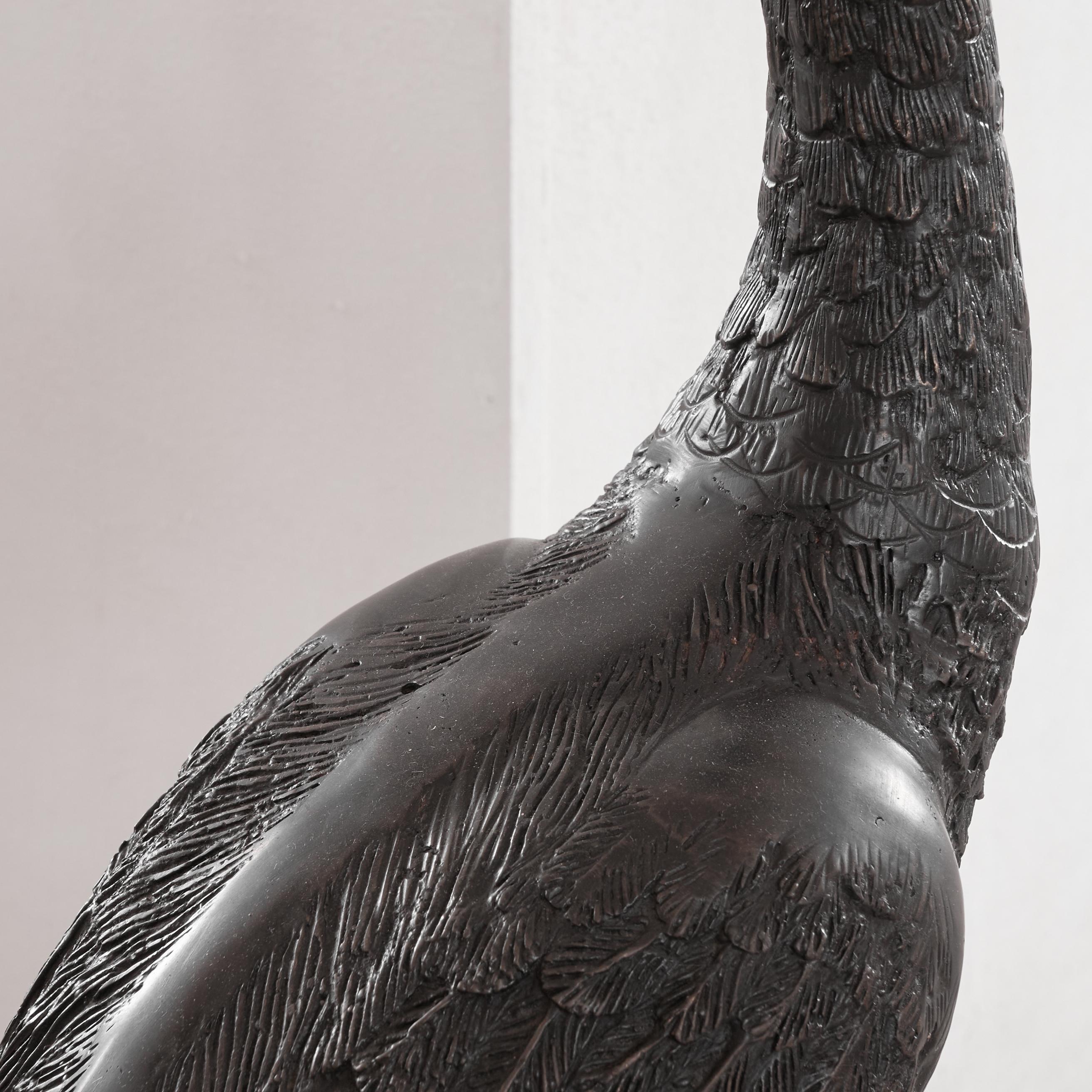 Grande paire de hérons en bronze grandeur nature 1970 en vente 7