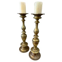 Large Pair of Louis XIV Bronze Candlesticks