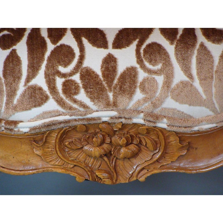 Large Pair of Louis XV Period Carved Walnut Armchairs For Sale at 1stDibs