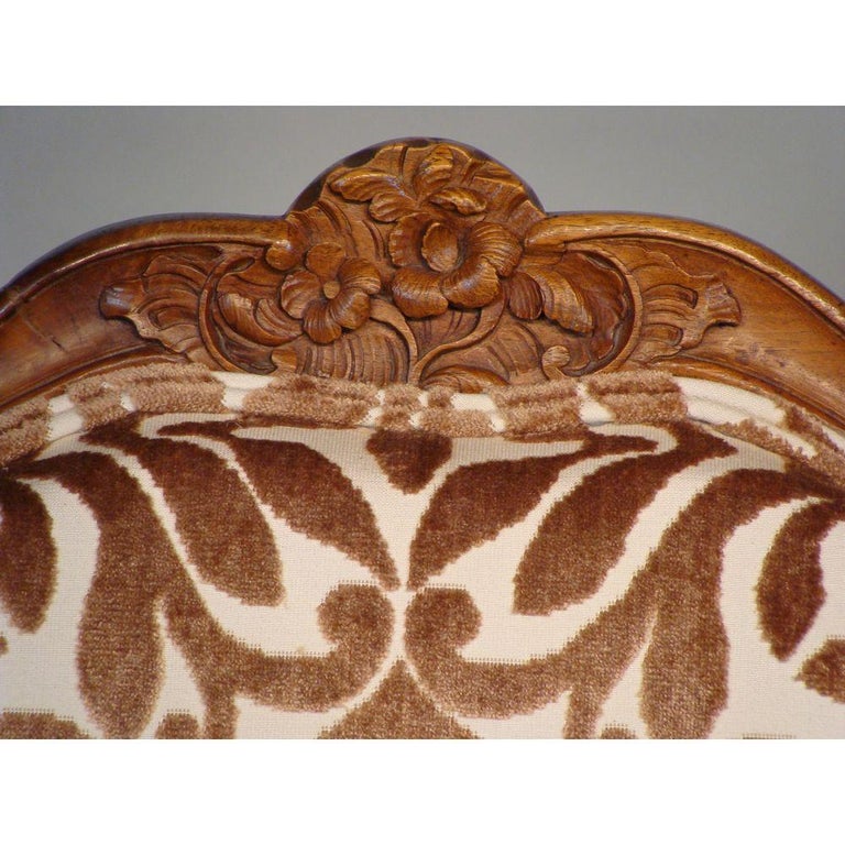 Large Pair of Louis XV Period Carved Walnut Armchairs For Sale at 1stDibs