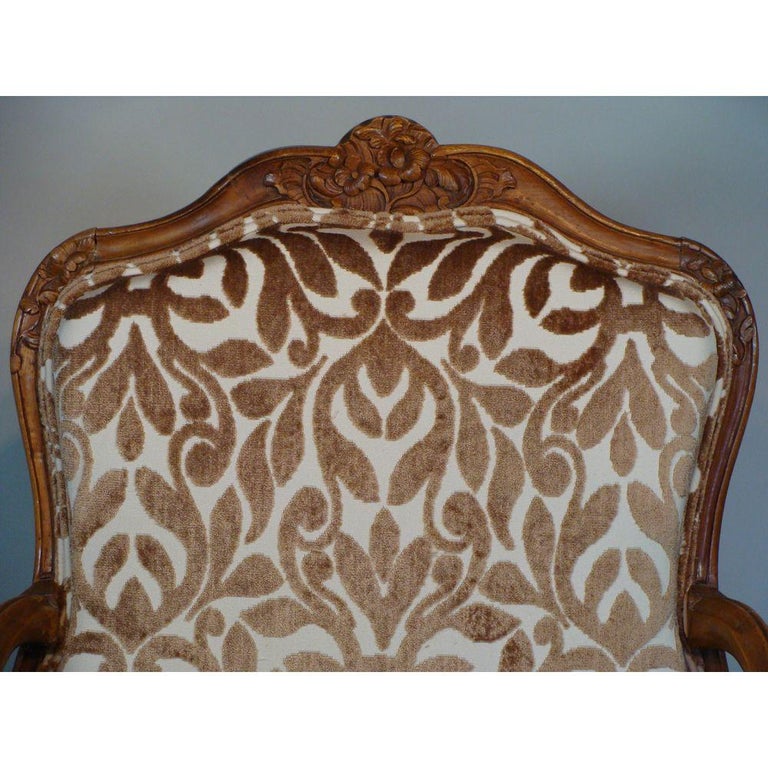 Large Pair of Louis XV Period Carved Walnut Armchairs For Sale at 1stDibs