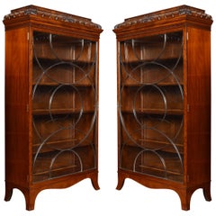 Large Pair of Mahogany Display Bookcases