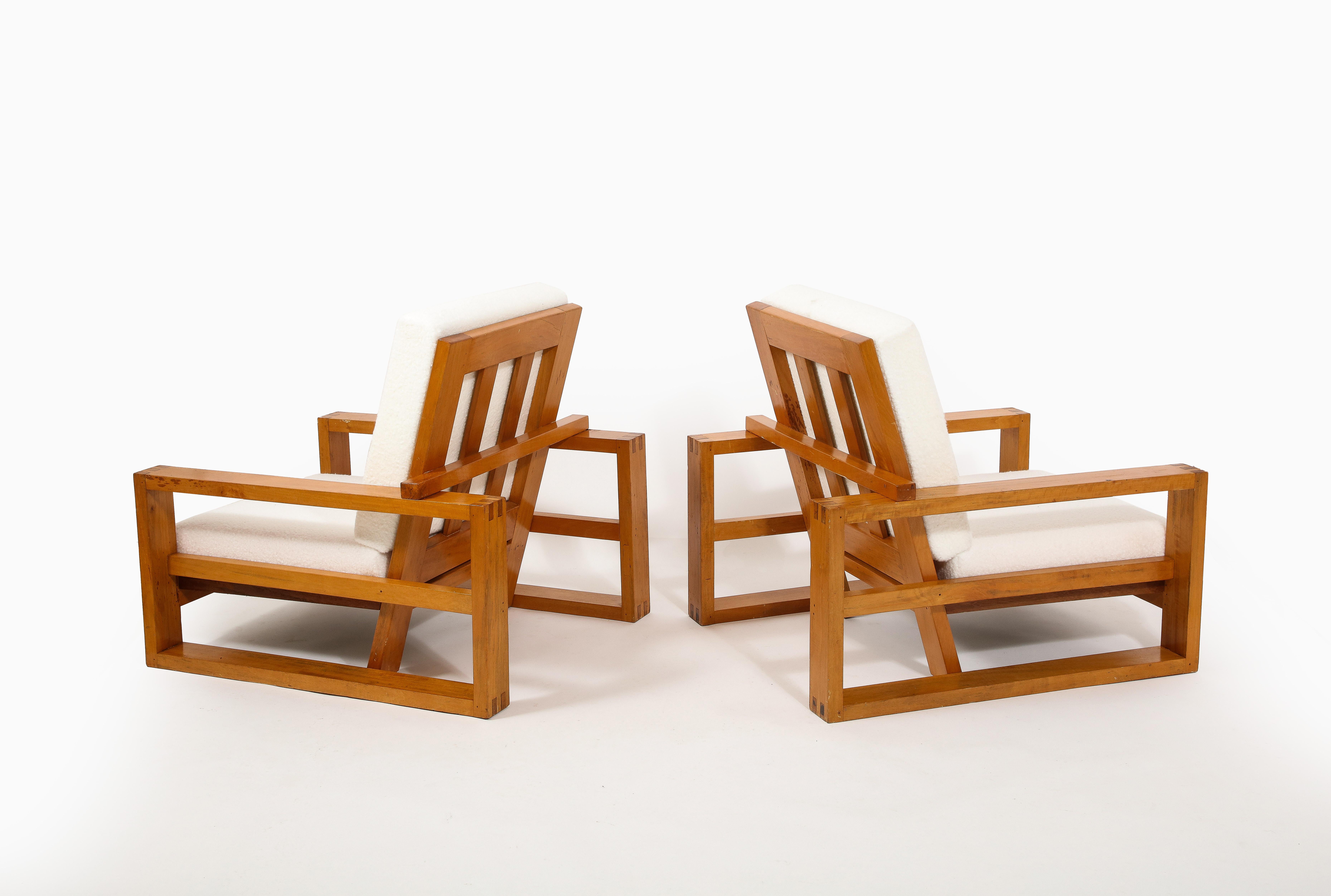 Maison Regain Large Pair of Lounge Chairs, France 1960's For Sale 4