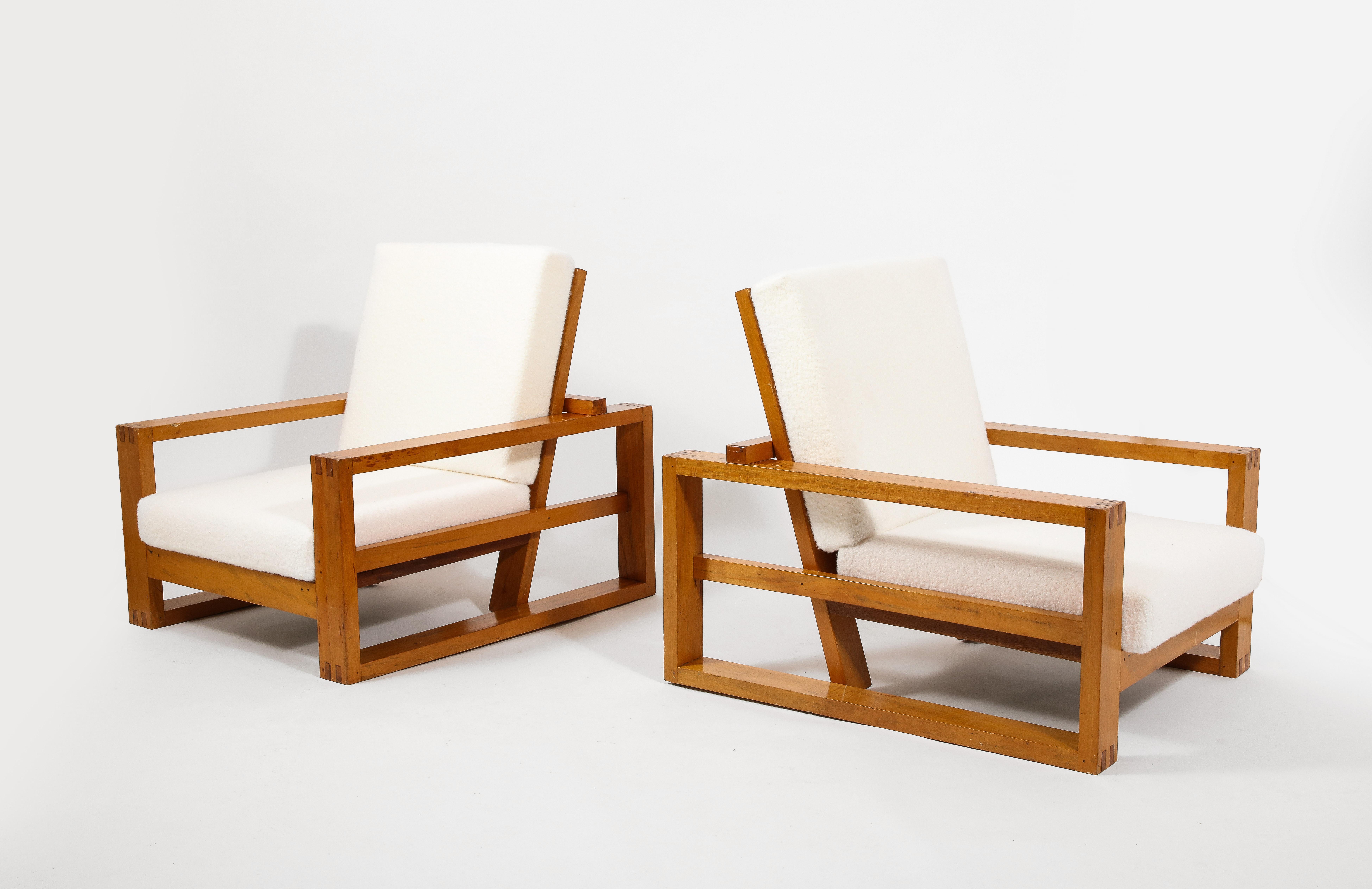Maison Regain Large Pair of Lounge Chairs, France 1960's For Sale 5