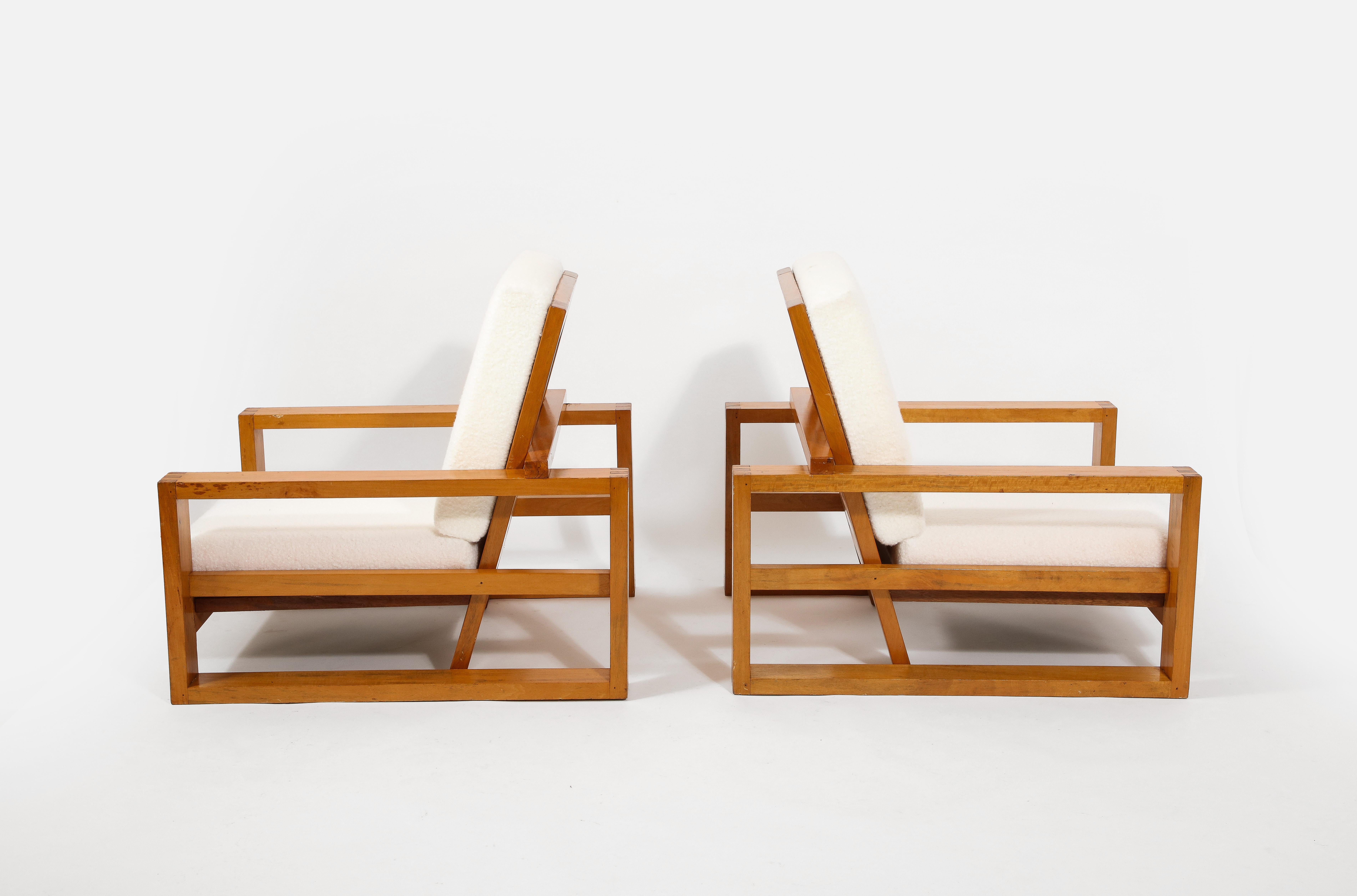 French Maison Regain Large Pair of Lounge Chairs, France 1960's For Sale