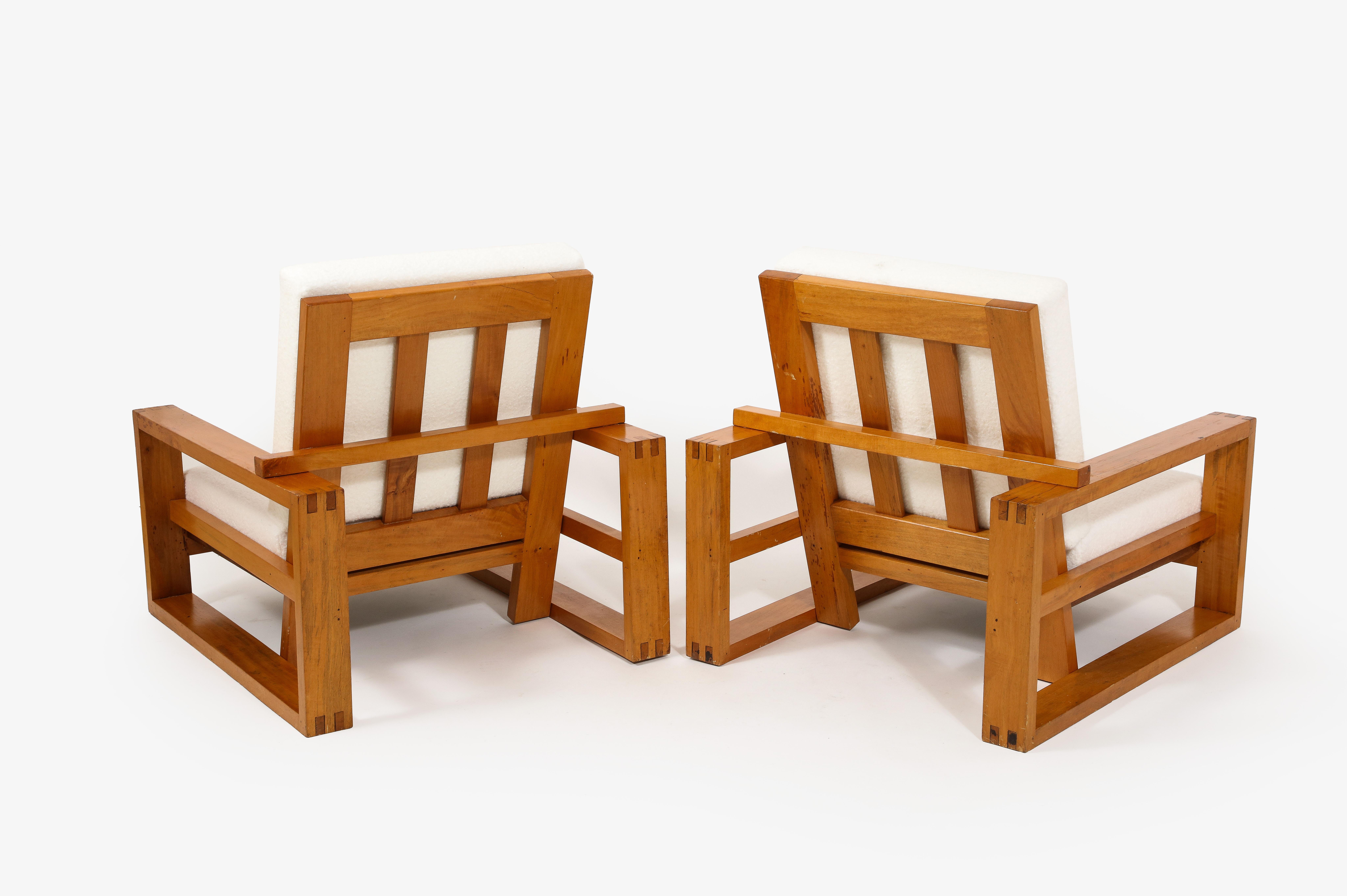 20th Century Maison Regain Large Pair of Lounge Chairs, France 1960's For Sale