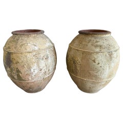 Large Pair of Mediterranean Terracotta Storage Vessels