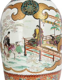 Large Pair of Meiji Period Satsuma Vases