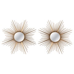 Large Pair of Mid 20th Century Chaty Vallauris Sun Mirrors