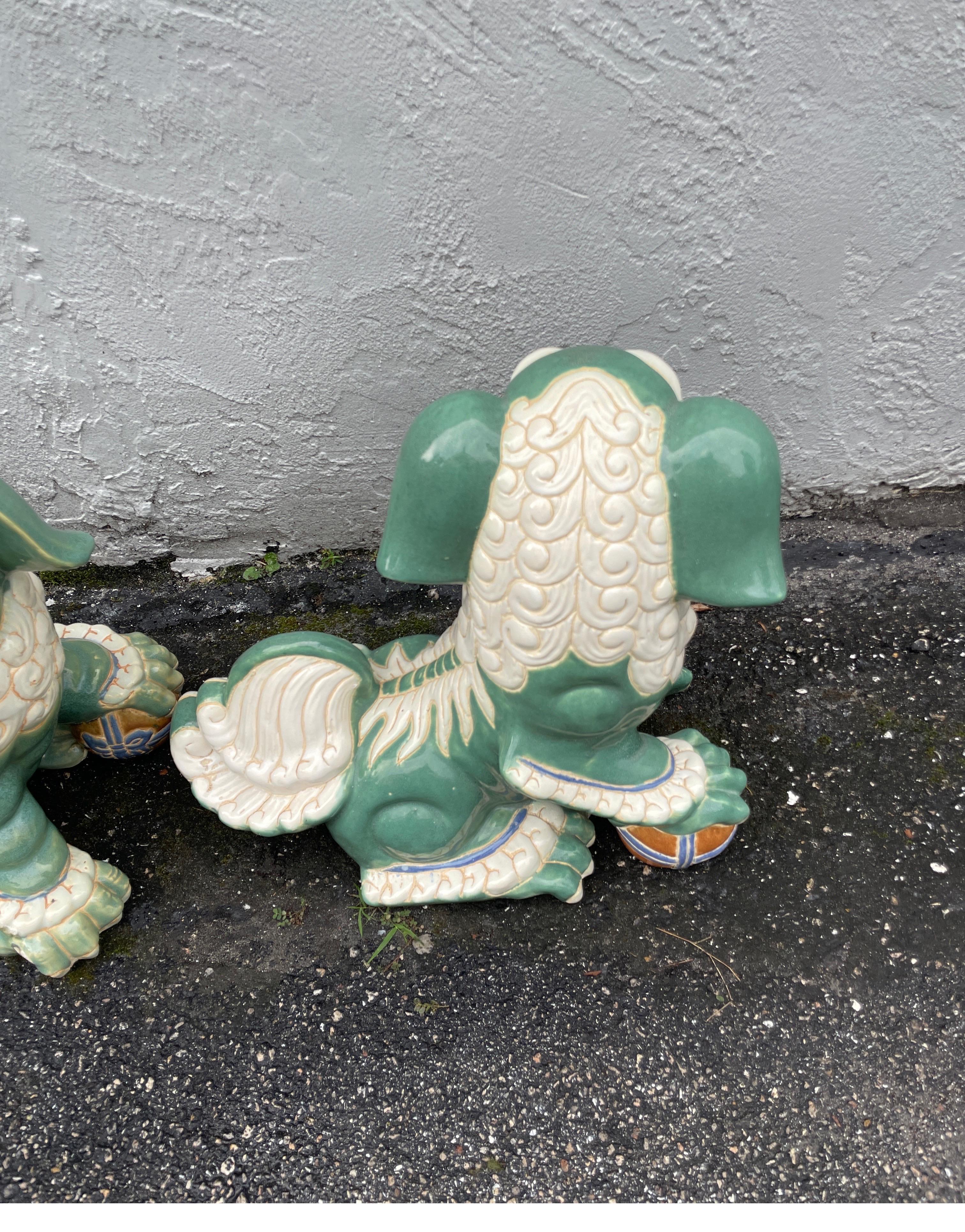 20th Century Large Pair of Mid-Century Foo Dogs For Sale