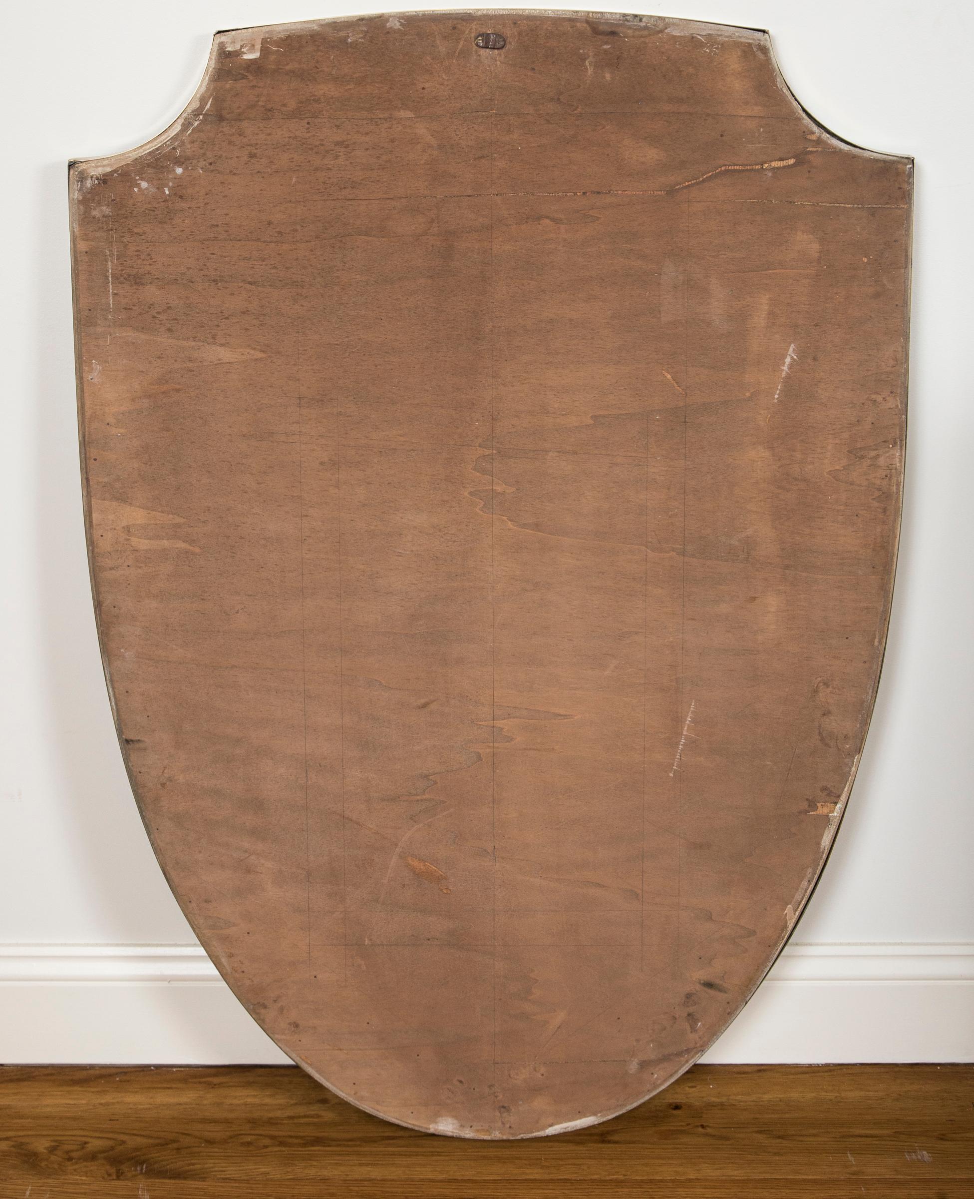 Large Pair of Mid Century Italian Design Shield-Shaped Mirrors, Gio Ponti Style 2