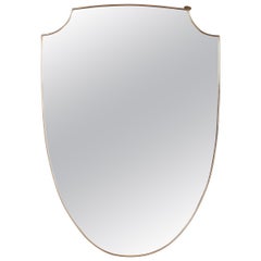 Large Pair of Mid Century Italian Design Shield-Shaped Mirrors, Gio Ponti Style
