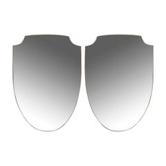 Large Pair of Mid Century Italian Design Shield-Shaped Mirrors, Gio Ponti Style