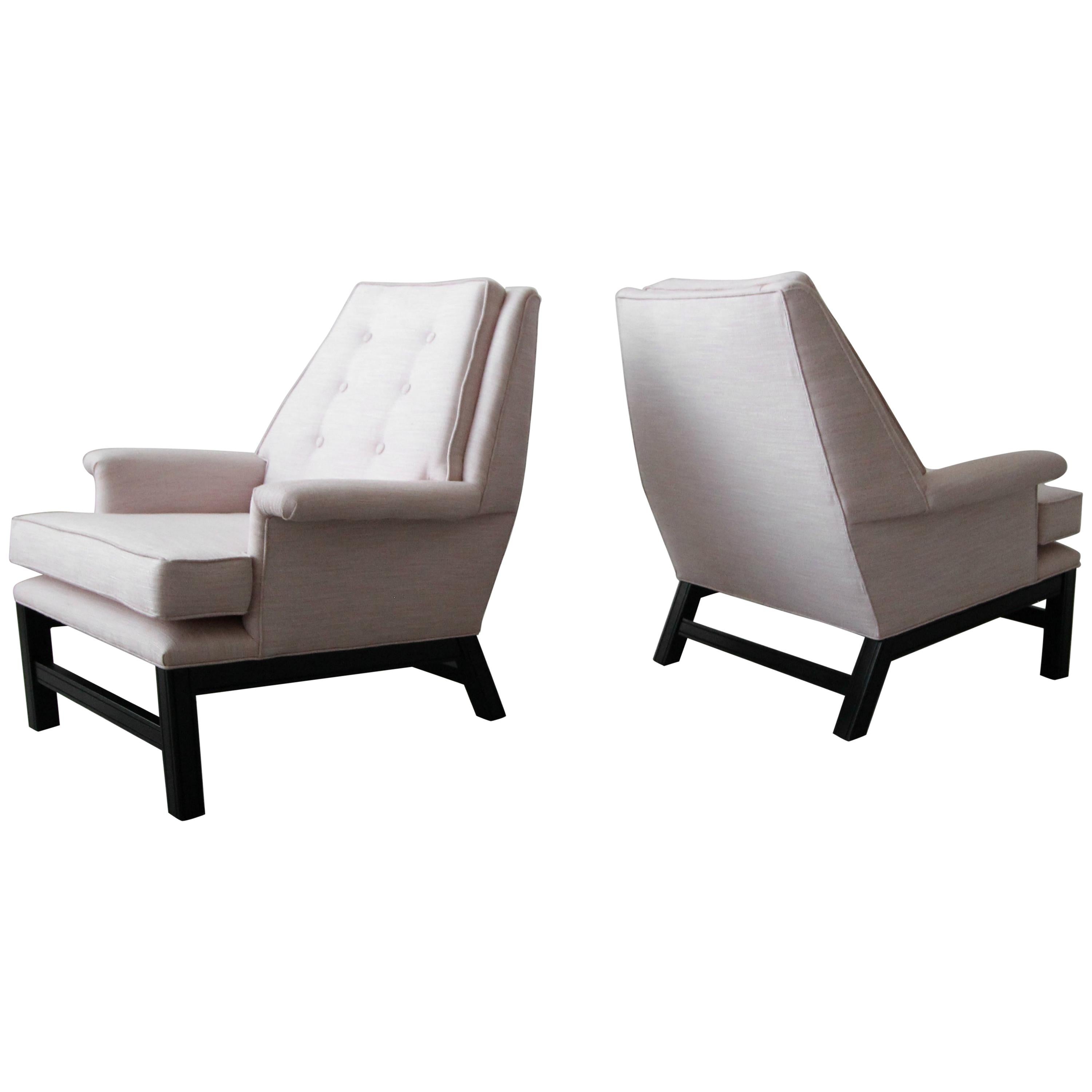 Large Pair of Mid-Century Modern Lounge Chairs